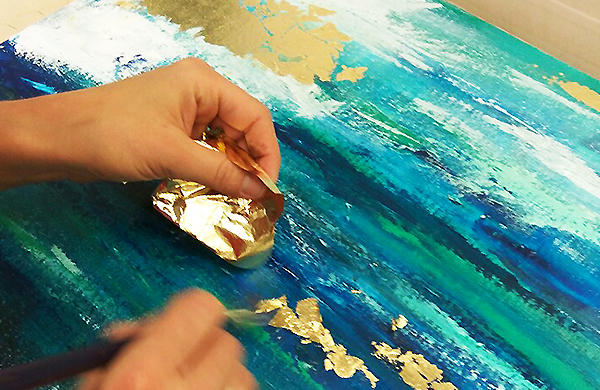 Интерьерная текстурная картина пастой