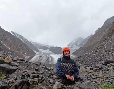 Подъем на Голубое озеро вдоль ледника Большой Актру.Фото 4